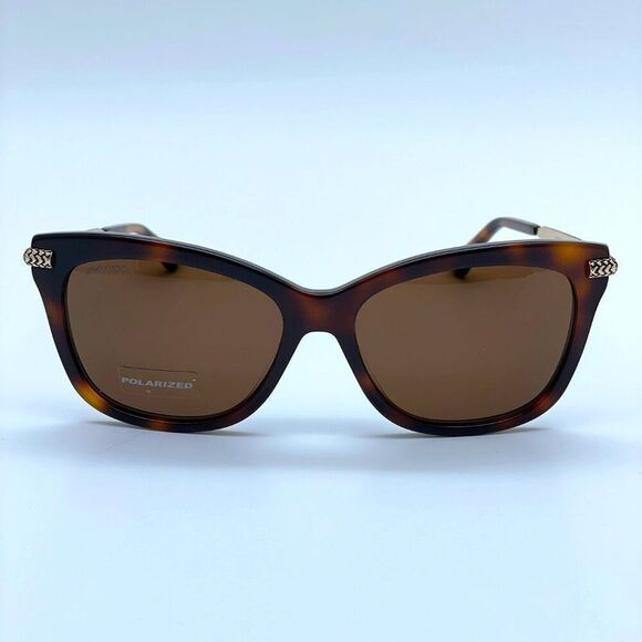 NEW JIMMY CHOO Shade/S C9B POLARIZED Havana Women Sunglasses - Picture 2 of 8